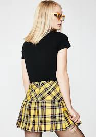 Black And Yellow Pleated Skirt Tripp Nyc Pleated Yellow Plaid Skirt Reg Wear But Also For Cher Clueless Costume Yellow Plaid Skirt Plaid Skirts Skirts