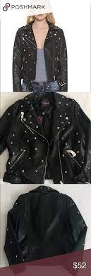 Nwt Vigoss Studded Moto Jacket Black Faux Leather Moto Jacket Fashion Clothes Design