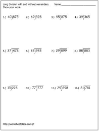 Long Division Worksheet 1 Worksheets Division Worksheets Long Division Worksheets Long Division