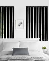 Just as wearing vertical lines slim and elongate the body, tall drapes give the appearance of high ceilings and more vertical space. Black Vertical Blinds Blinds Uk