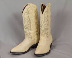 Black And White Cowboy Boots Mens Cowboy Boots Larado Boots Ostrich Leather Men S Size 8 1 2 D Width Cream Color Boots Off White Boots B Ostrich Boots Cream Colored Boots Ostrich Leather