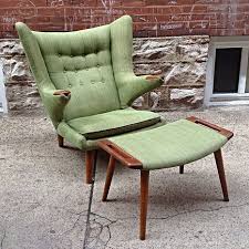 vintage papa bear chair ottoman by hans wegner beautiful vintage true danish modern papa bear chair designe furniture design chair design chair and ottoman