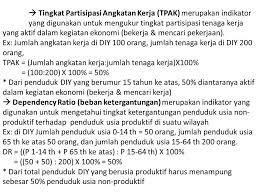 Tingkat partisipasi angkatan kerja adalah berapa banyak orang yang tersedia untuk bekerja sebagai persen dari total populasi. Tingkat Partisipasi Angkatan Kerja Tpak Merupakan Indikator Ppt Download