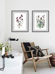 Sweet Pea Floral Art Set Of 2 Prints Green And Pink Spring Etsy Dining Room Wall Art Wall Art Living Room Green Walls Living Room