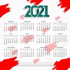Jadwal hari merah dan libur nasional tahun 2021. Kalender Tahun Baru 2021 Template Dengan Ornamen Cat Merah Templat Untuk Unduh Gratis Di Pngtree