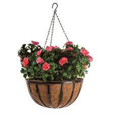 You don't need a lot of space to display them, too! 12 Hanging Basket Planters W Artificial Outdoor Flowers Hooks Lattice