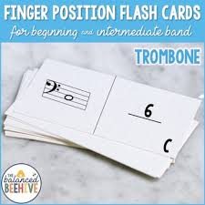 Trombone Slide Position Flash Cards