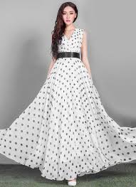 Black And White Polka Dot Maxi Dress V Neck White Polka Dot Maxi Dress With Black Waist Rm615 Polka Dot Maxi Dresses Polka Dress Maxi Dress