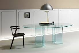 Top in ecomalta black slate mna table with base made of four separate 30 mm dv glass elements, transparent and with colored stripes. Sahara Fiam Tables