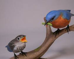 The box, an eastern bluebird box from wild birds unlimited, is on the back of our mailbox post. Eastern Bluebird Male With A Baby Birdhug Studio