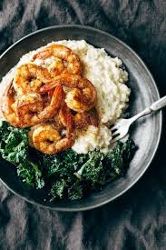 Spicy Shrimp With Cauliflower Mash And Garlic Kale Pinch Of Yum Recipe Recipes Food Healthy Recipes