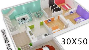 30 x 50 east face house plan with interior and exterior design with front elevation designread more. 30x50 House Plan 3d View By Nikshail Youtube