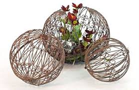 3er Set Pflanzkugel Tecla Dekokugel Gartenkugel Deko Kugel Metall D24 30 35cm Garten Ideen Gestaltung Garten Deko Garten Gartenkugeln Garten Deko Pflanzen
