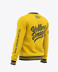Men S Crew Neck Sweatshirt Back Half Side View Of Sweater In Apparel Mockups On Yellow Images Object Mockups Hoodie Mockup Clothing Mockup Crewneck Sweatshirt Women