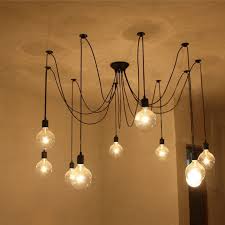 An exposed bulb and matte black chain create a contrast that adds to the style of this light. Spider Light Ceiling Suspended Ceiling Light Installation Bathroom Ceiling Lamp Spiral Ceiling Light Living Room Rustic Lamp Led Light Spotlight Light Box Lamplight Reading Lamp Aliexpress