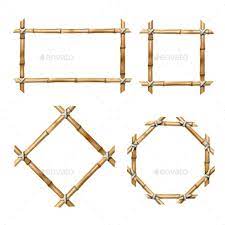 Set Of Vector Bamboo Frames Bamboo Frame Vector Illustration Vector