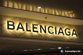 3d Led Backlit Signs With Mirror Polished Gold Plated Letter Shell For Balenciaga Backlit Signs Name Board Design Signage Design