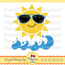 Sun With Sunglasses Svg, Sunshine Svg Summer Svg Silhouette & Cricut Cut  Files,sun Clip Art SUM39