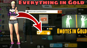 Free Fire Battlegrounds Everything In Gold Free Emotes Free Skins Free Bundles Youtube