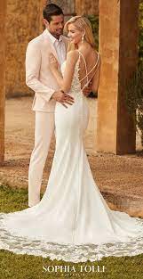 Breathtaking Wedding Dresses By Sophia Tolli Wedding Dress Low Back Fit And Flare Wedding Dress Crepe Wedding Dress