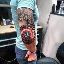 This captain america shield tattoo by carolyn elaine had probably been made for protection. 70 Captain America Tattoo Designs For Men Superhero Ink Ideas