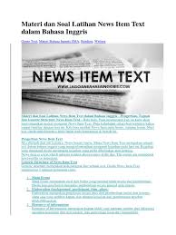 Modul produk asuransi jiwa tradisional. Contoh Soal Materi News Item Text Jawabanku Id