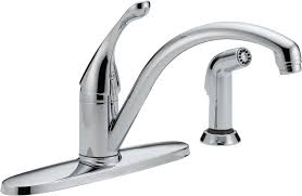 Delta single handle kitchen faucet repair. Delta 440 Dst Chrome Collins Kitchen Faucet With Side Spray And Optional Base Plate Includes Lifetime Warranty Faucetdirect Com