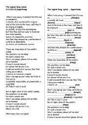 Hold on for one more day is something she heard in aa meetings. English Exercises The Logical Song