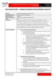 Any financial analyst job description includes mandatory math skills. Job Description A Finance Business Development Analyst