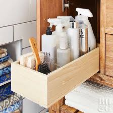 These vanity organizers pull out of your cabinets on smooth running full extension slides for total access to the entire unit. How To Build Custom Vanity Drawer Storage Better Homes Gardens