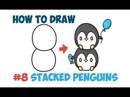 How to draw a cartoon penguin. How To Draw Cute Kawaii Penguins Stacked From 8 With Easy Step By Step Drawing Tutorial For Kids And Beginners How To Draw Step By Step Drawing Tutorials Drawing Tutorials