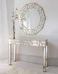 Mercer41 41.73 console table and mirror set table base color: Geometria Gold Mirrored Console Table Round Mirror Set Buy Black Crystal Diamond Mirrored Console Telite Diamond Console Table Modern Console Table Round Mirror Product On Alibaba Com