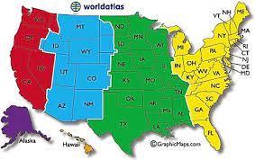 Edt Time Zone Map United States Of America