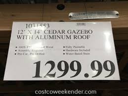Yardistry 12 X 14 Cedar Gazebo With Aluminum Roof 1031553 At Costco Aluminum Roof Costco Pergola Gazebo Roof