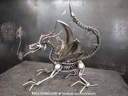 Mini Metal Little Dragon Small Item Etsy In 2021 Recycled Metal Art Metal Art Metal Art Welded