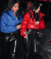 Pin By Gokce Kurt On Kylie Jenner Jordyn Woods Kylie Jenner Red Leather Jacket Girls Together