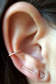 Single Half Row Diamond Gold Ear Cuff Ear Cuff Piercing Gold Ear Cuff Ear Piercing For Women
