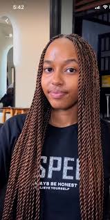 Get with ya girl, Candice Tucker for some 💣 Senegalese Twist!! Well worth  it and she is so professional and just sweet-natured all around! #Knotless  braids #Senagalese Twist #Box braids