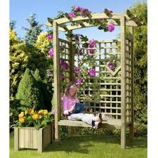 Rosenbogen Mit Bank Pergola Aus Holz Mit Gartenbank Und Arkadendach In 2020 Garten Kaufen Gartenbank Pergola