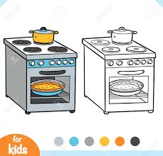 How many cartoon kitchen stock photos are there? Coloring Book For Children Electric Stove Black And White Cartoon Kitchen Appliances Royalty Free Cliparts Vectors And Stock Illustration Image 131883867