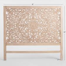Natural Carved Zaria Headboard World Market Carved Headboard Wood Carved Headboard Headboard Styles