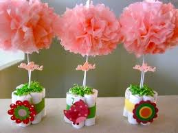 Cute And Adorable Diy Baby Girl Shower Centerpiece Idea Make Your Own Using Ti Girl Baby Shower Centerpieces Girl Baby Shower Decorations Baby Shower Flowers