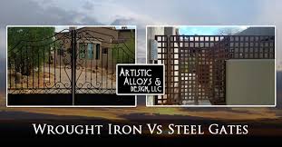 Black steel fence gate with 65 reviews. Wrought Iron Vs Steel Gates What S The Difference