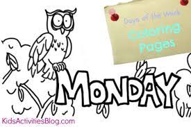 Monday coloring page to color, print or download. Monday Coloring Page Kids Activities Blog Activities For Kids Coloring Pages