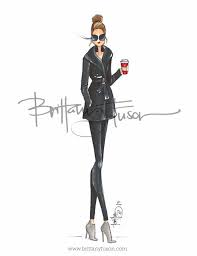 Brittany Fuson Red Cups Illustration Mode Kunststile Modeskizzen