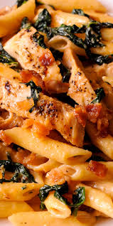 Chicken Spinach And Bacon Alfredo Pasta Is Your Perfect Comfort Food And Is Ready In 30 Mi Chicken Spinach Recipes Pasta Recipes Alfredo Chicken Dinner Recipes