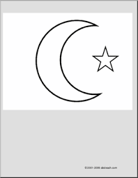 You will receive one coloring page in a pdf for instant printing. Coloring Page Star And Crescent Abcteach