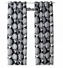 Black White And Blue Curtains Ikea Kajsamia Curtains Drapes Blue 0r Black White Tribal Tree Grommet Eyelet Top Drapes Curtains Ikea Curtains Panel Curtains