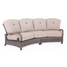 This sofa boasts a traditional look that. Pacific Casualbarcalounger Outdoor Living Captiva Isle Wicker And Aluminum 105 Inch 3 Seater Sofa In Sunbrella Fabric Mixed Browns Tan Dailymail