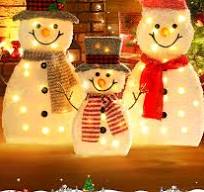 Amazon.com: GENIMO 3-Piece 2D Outdoor Snowman Christmas ...